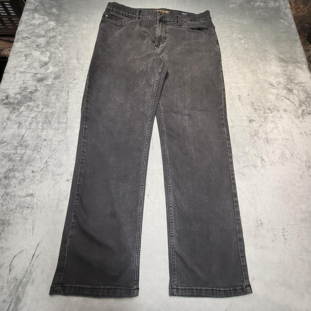 Ring Of Fire Jeans Mens 34x30 Black Straight Regular Fit Charcoal Wash Denim